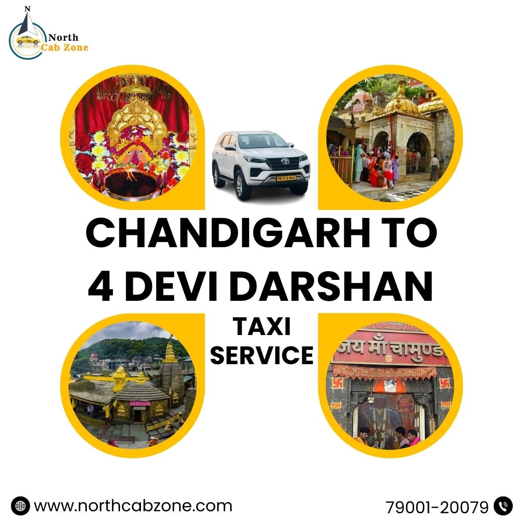 Chandigarh To 4 Devi Darshan Taxi Service